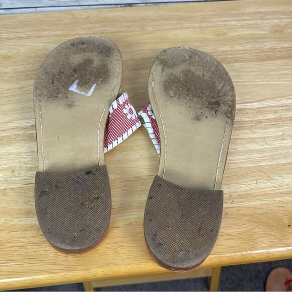 Jack Rodgers Red White Stripe Sandals - Picture 7 of 7